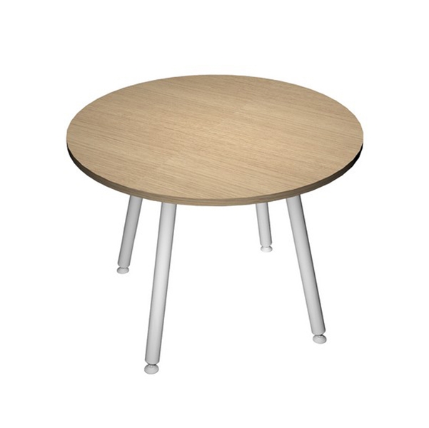 Tavolo riunione tondo diam.100cm Bianco/Rovere Skinny Metal