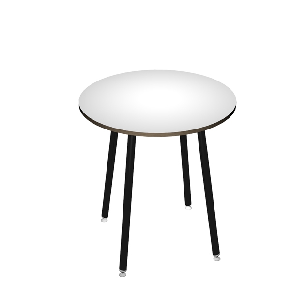 Tavolo alto tondo diam.100xH105cm Nero/Bianco Skinny Metal