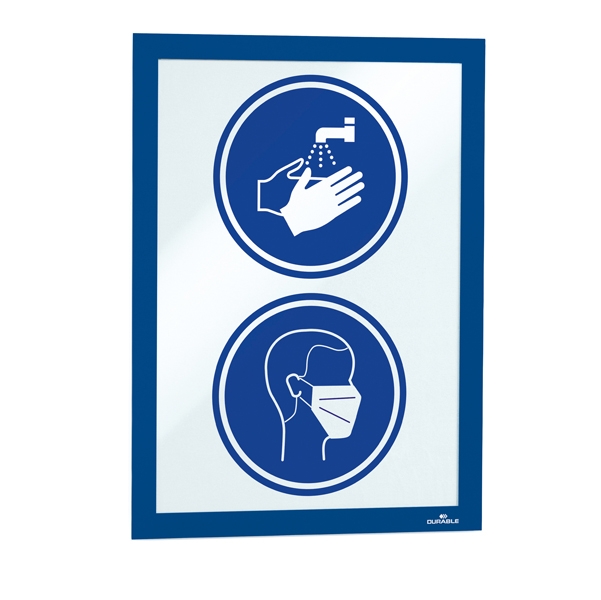 Cornice espositiva adesiva Duraframe(R) A4 21x29,7cm blu DURABLE