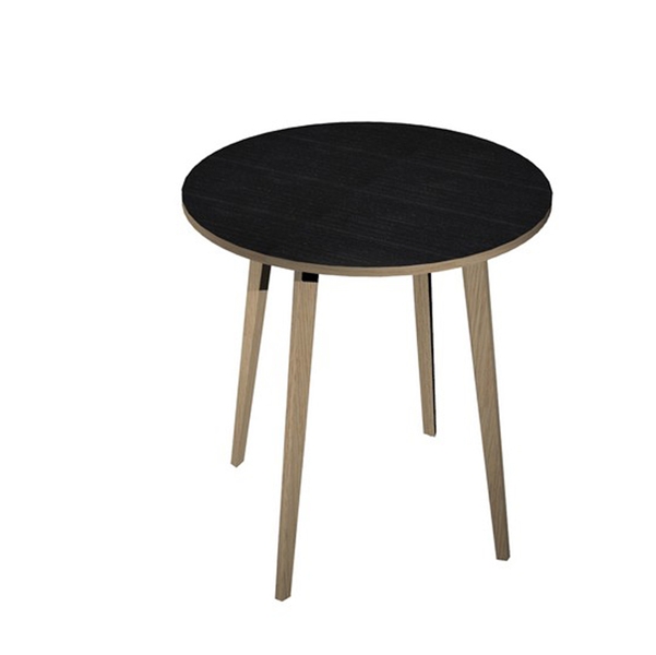 Tavolo alto tondo diam.100xH105cm Rovere/Nero venato Woody
