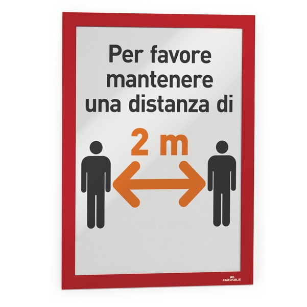 Cornice espositiva adesiva Duraframe(R) A4 21x29,7cm rosso DURABLE