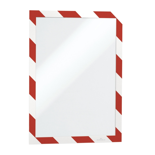 Cornice adesiva Duraframe(R) Security A4 21x29,7cm rosso-bianco DURABLE