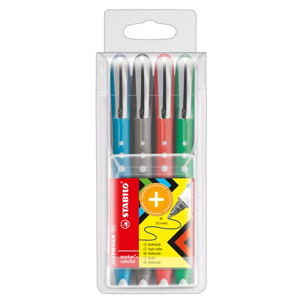ASTUCCIO 4 ROLLER WORKER(R)Colorful 0,5mm col. assortiti STABILO