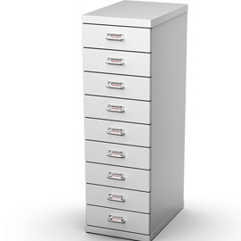 CASSETTIERA IN METALLO A 9 CASSETTI 29x43 - H97cm GRIGIO