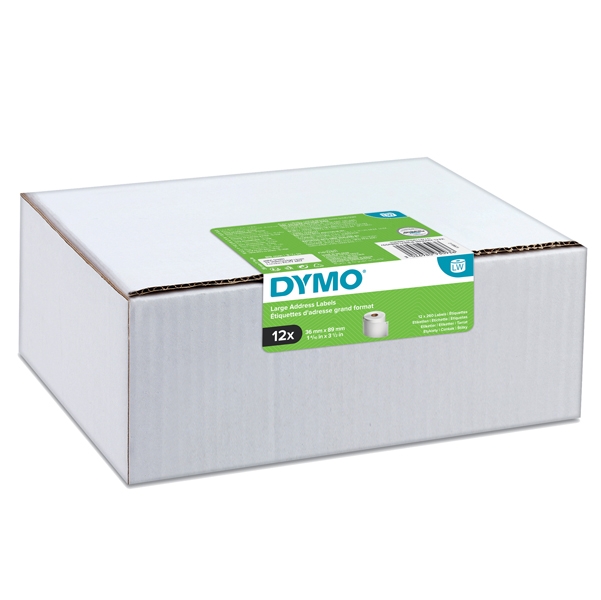 Value pack 12 rotoli etichette Indirizzi Estesi 36x89mm bianco (260e/rt) Dymo LW