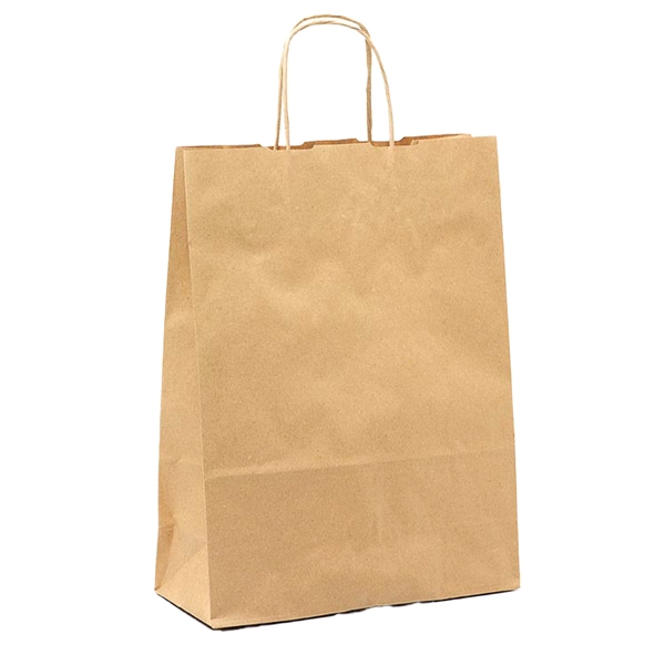 25 SHOPPERS CARTA BIOKRAFT 26X11X34,5CM NEUTRO CORDINO AVANA