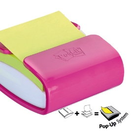 DISPENSER PRO fucsia +1 Post-it(R) Super Sticky Z-Notes fuxia 76x76mm