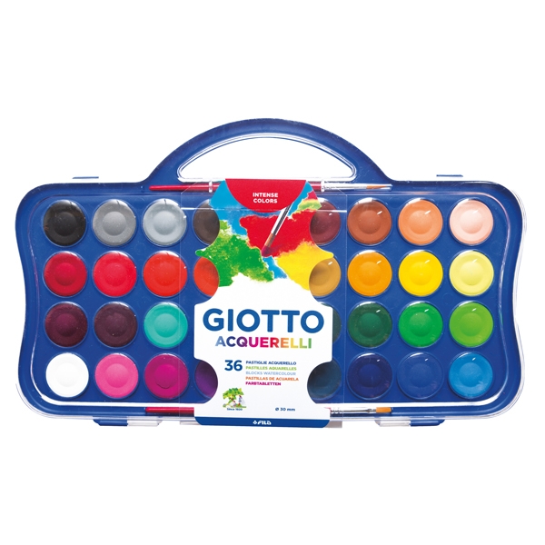 Colori acquerello 36 pastiglie da Ø30mm GIOTTO