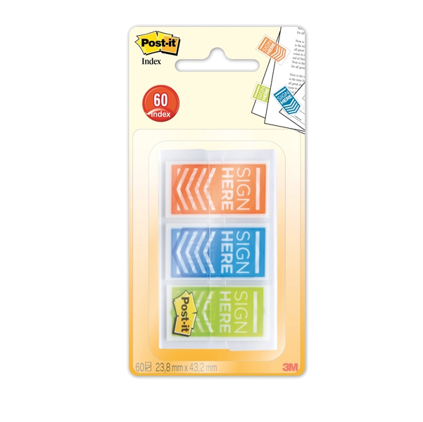 Set 60 SEGNAPAGINA Post-it(R) Index 682-SH-OBLEU MEDIUM "Firma Qui"