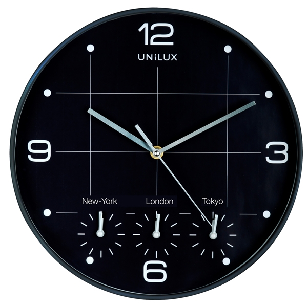 Orologio da parete diam.30,5cm con 4 fusi On Time Unilux