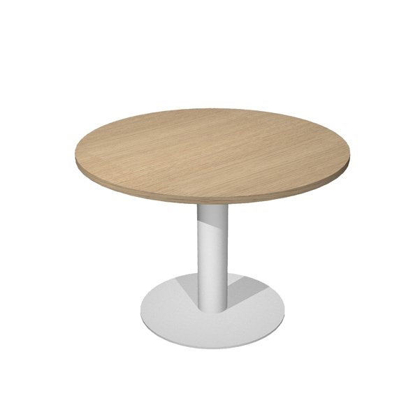 Tavolo riunione tondo diam.100cm gamba metallo Rovere - Agora' Direction