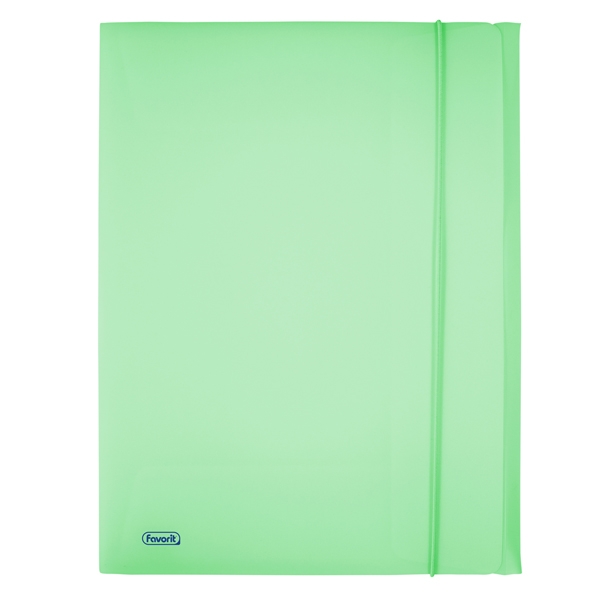 Cartella 3L c/elastico PPL PSTEL verde f.to utile 24x33cm Favorit
