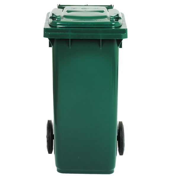 Bidone carrellato Lt.120 Verde Scuro per raccolta differenziata