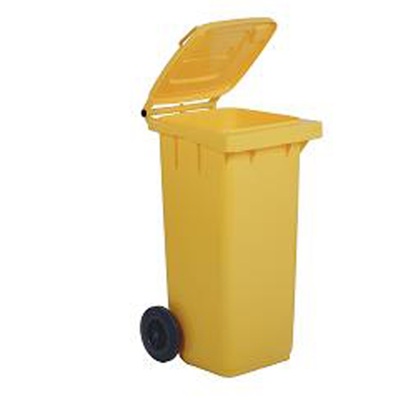 Bidone carrellato Lt.120 Giallo per raccolta differenziata