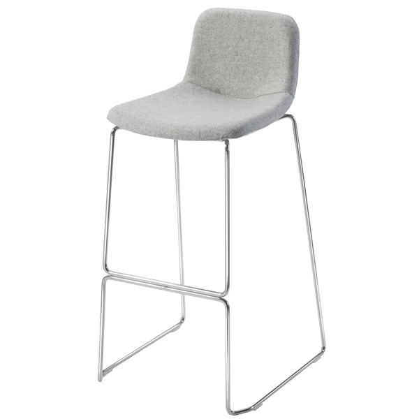 Sgabello in schiuma e tessuto Tosca grigio chiaro