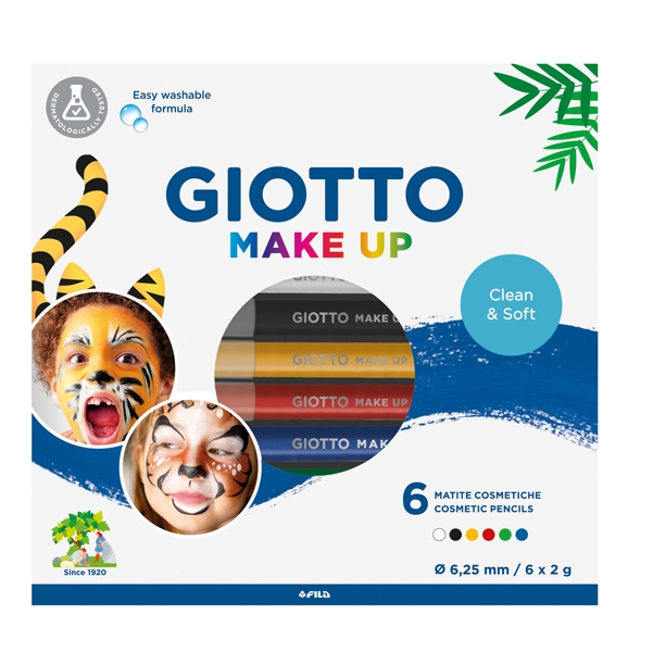 Set 6 matite cosmetiche Make Up colori classici mina da diam. 6,5mm Giotto