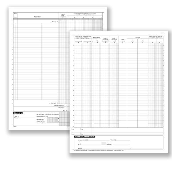Registro Corrispettivi 16pag. num.31x24,5cm DU1386N0000 Data Uffcio