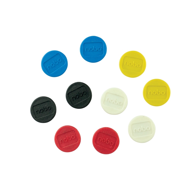 10 Magneti diam.13mm colori assortiti Nobo