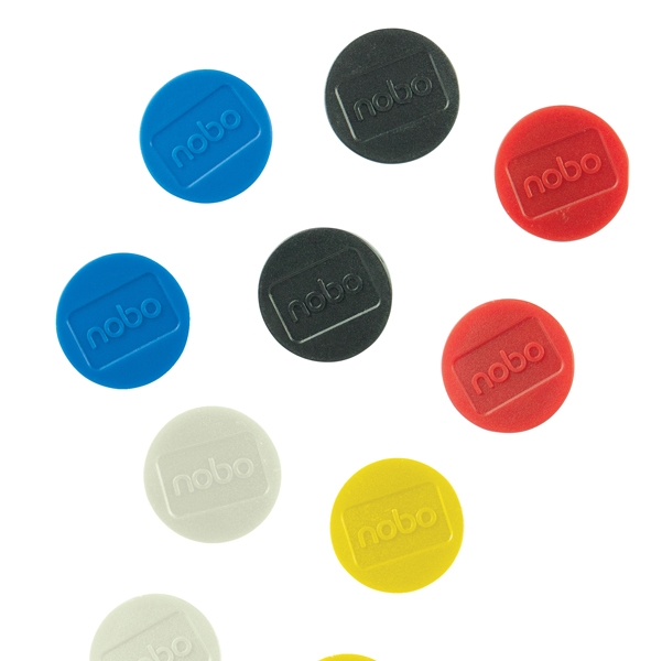 10 Magneti diam.38mm colori assortiti Nobo
