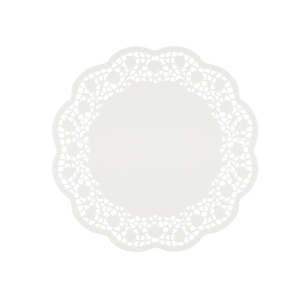6 Sottotorta decorativi in carta bianca diametro 27cm