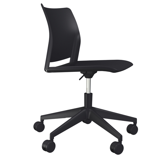 Sedia home/office Alpha GN nero S/braccioli