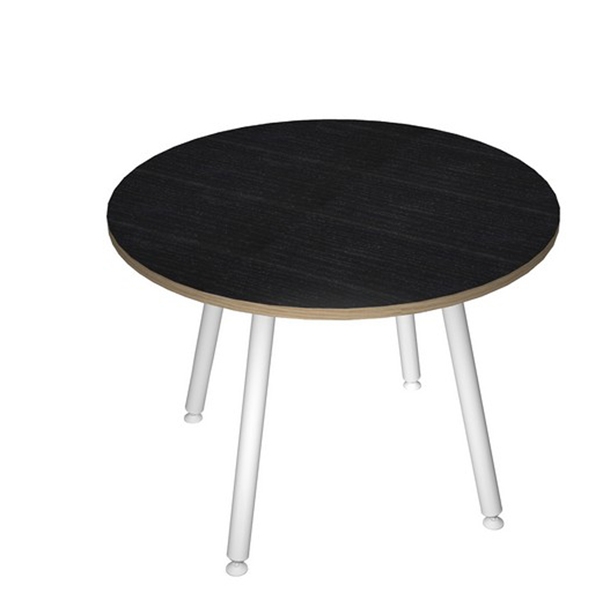 Tavolo riunione tondo diam.100cm Bianco/Nero venato Skinny Metal
