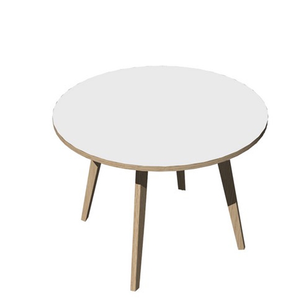 Tavolo riunione tondo diam.100cm Rovere/Bianco Woody