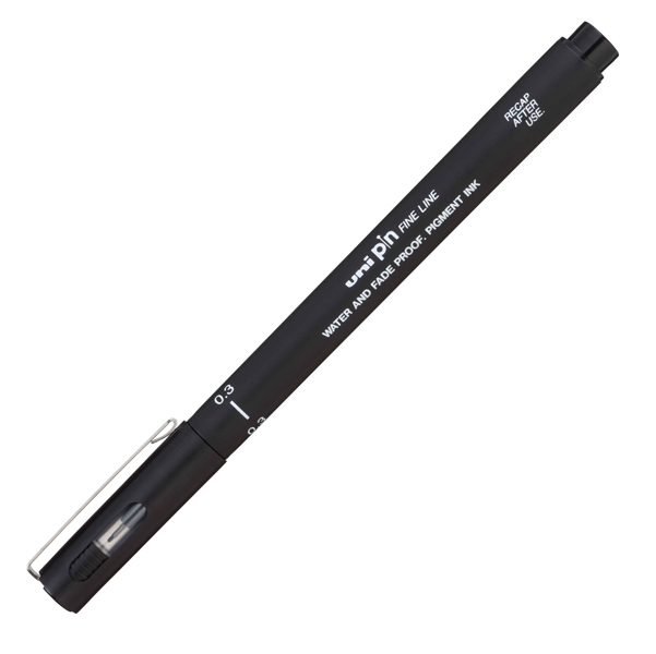 Pin Pennarelli scuola nero punta 0.3mm Uni Mitsubishi