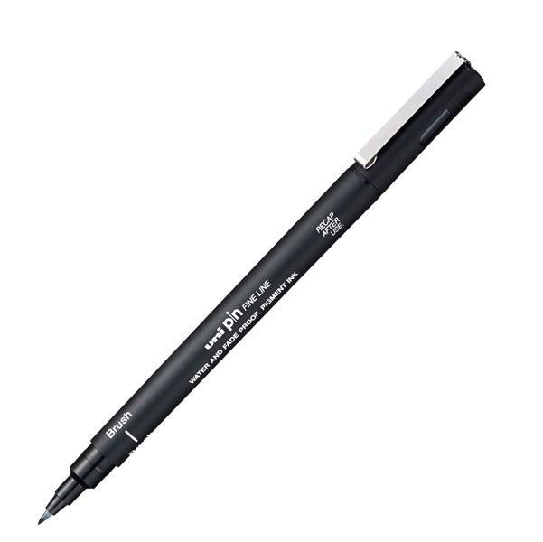 Pin Pennarelli scuola nero punta Brush Uni Mitsubishi
