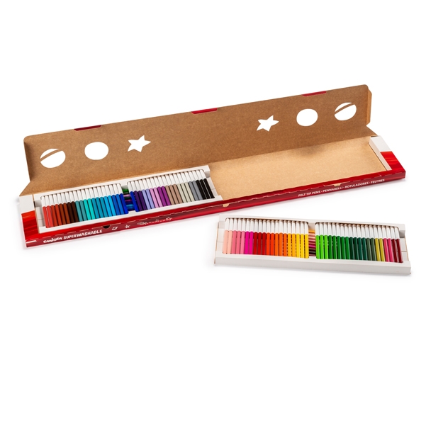 ASTUCCIO 100 PENNARELLI JOY LAVABILI COLORI ASSORTITI CARIOCA