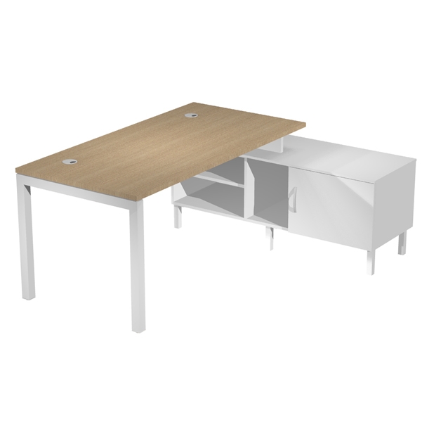Scrivania mobile servizio portante 160x80cm h72,5cm rovere Agora'