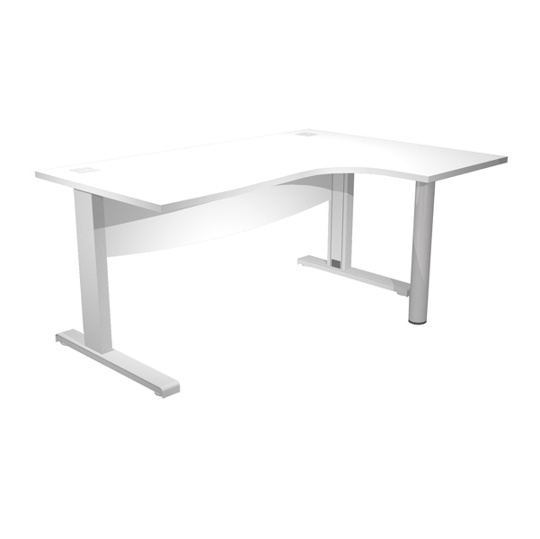 Scrivania Compact DX fianco met. + supp.met. mod. panel L180cm Bianco Agora' D.