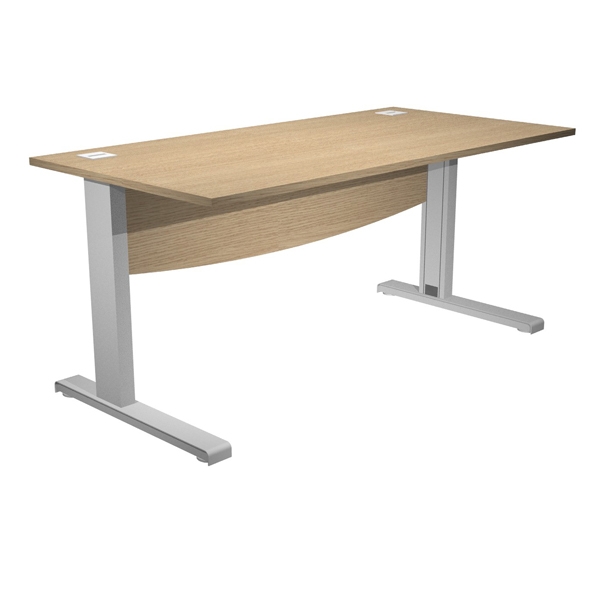Scrivania operativa fianchi a L metallo 160x80cm L73cm rovere Agora' Basic
