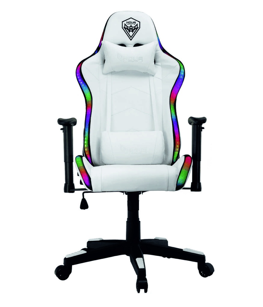 GAMING SEDIA NOUA MAO M7 RGB RAINBOW WHITE STOFFA/ECOPELLE BRACCIOLI 3D Inclinabili