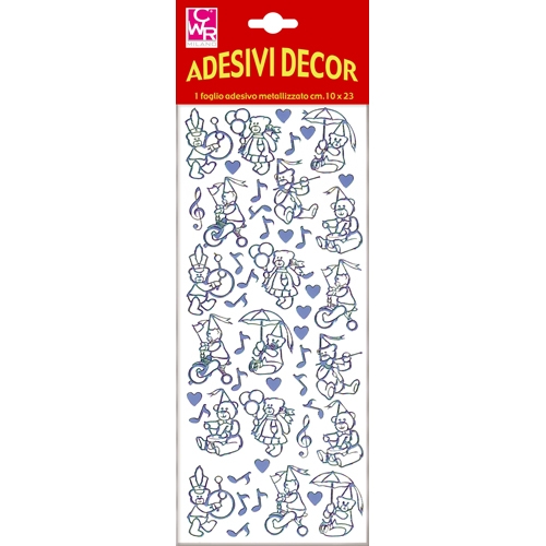 ADESIVI METAL -  ORSETTI AZZURRO (min.ord.2 o multipli)
