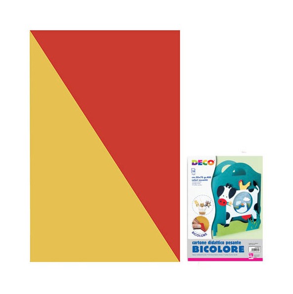 CARTONCINO  GR.400 CM.50x70 - ORO/ROSSO - CONF.10 FG.