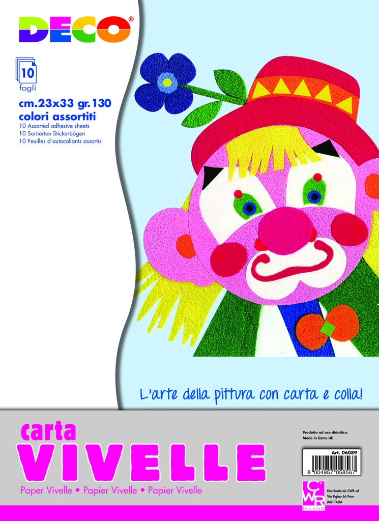 CARTA ADESIVA VIVELLE CM.23X33 - CONF. 10 FG. (min.ord.5 o multipli)