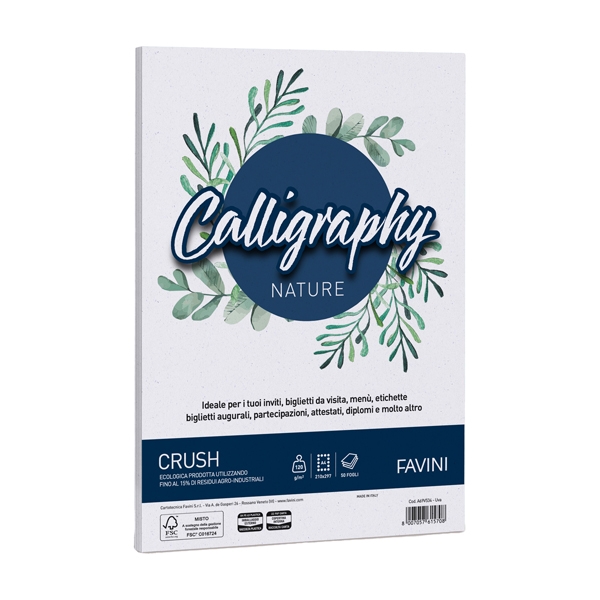 Carta Calligraphy Nature CRUSH A4 50fg 120gr uva FAVINI