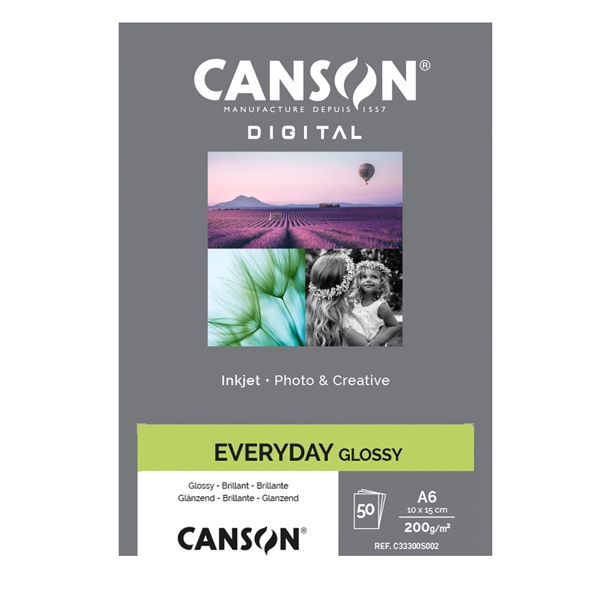 Carta InkJet EVERYDAY 10x15cm 50fg 200gr Glossy Canson