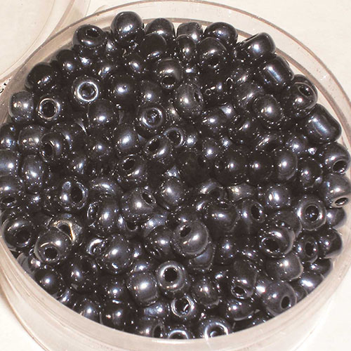 PERLE VETRO 6/0 - SCATOLINA GR.30 - NERO GRIGIO (min.ord.6 o multipli)