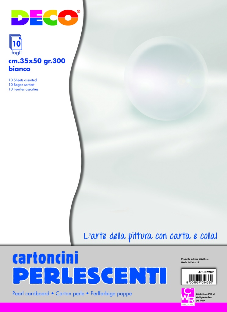 CART. GR.300 PERLESCENTE CM.35X50 - CONF.10 PZ. - BIANCO