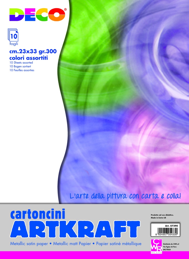 CART. GR.300 ARTKRAFT CM.23X33 - CONF.10 PZ. - COL. ASS.