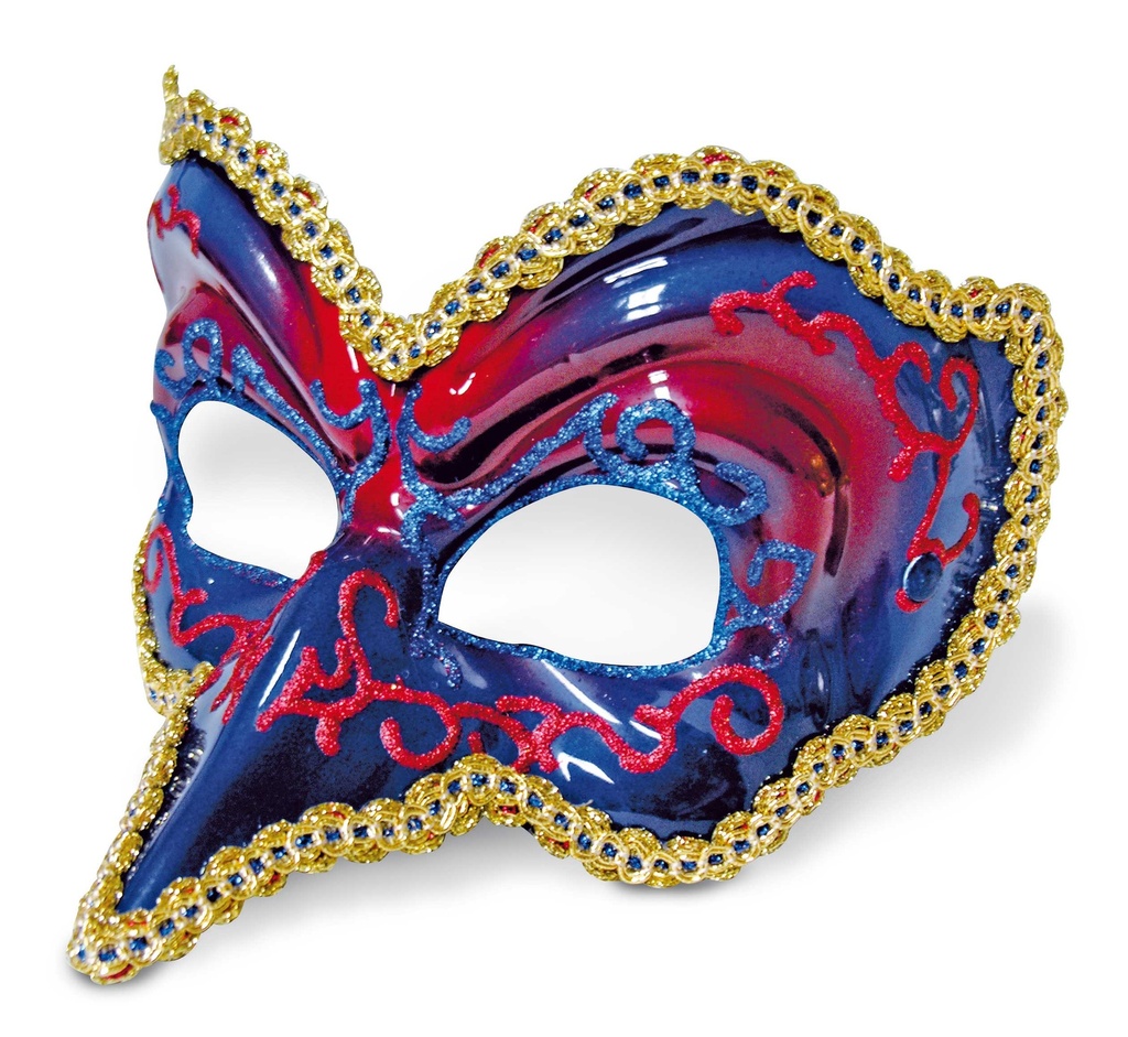 MASCHERA VENEZIANA "PULCINELLA" - BLU