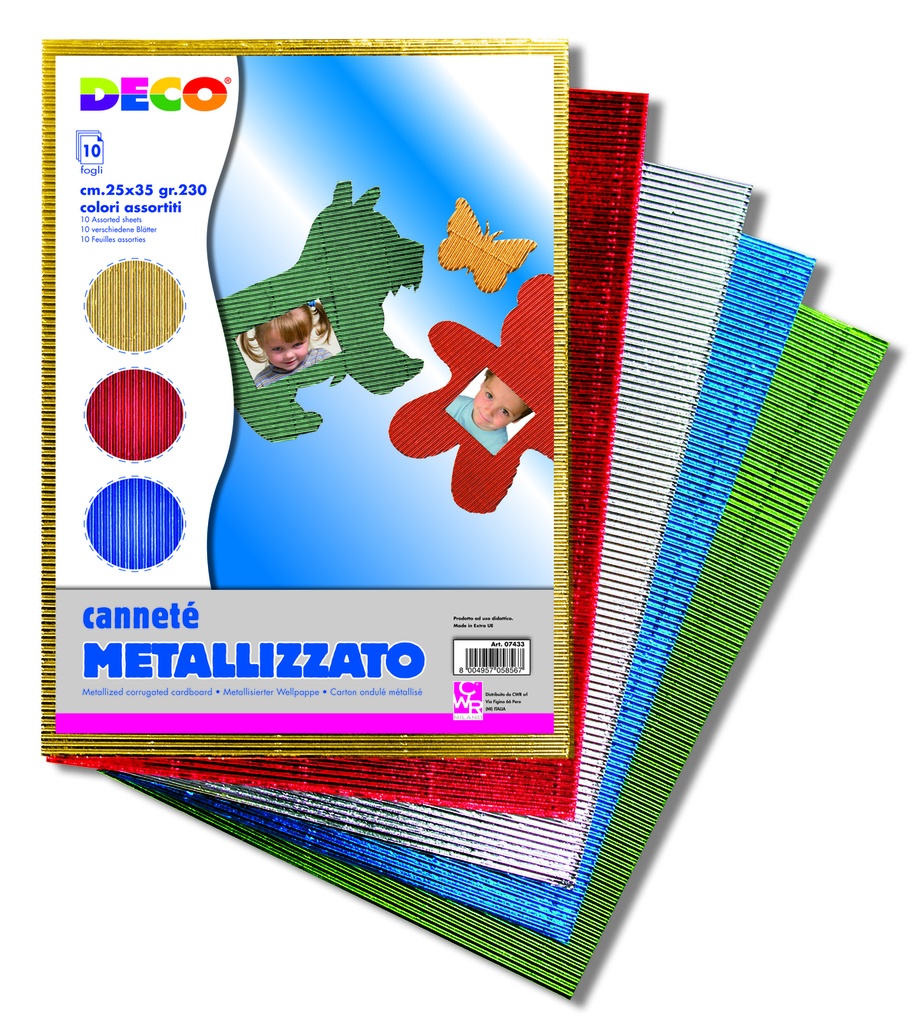 CANNETE' METALLIZZATO CM.25X35 - CONF.10 FG. -  COL. ASS.
