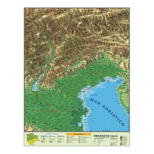 CARTA GEOGRAFICA CM.100X140 - TRIVENETO