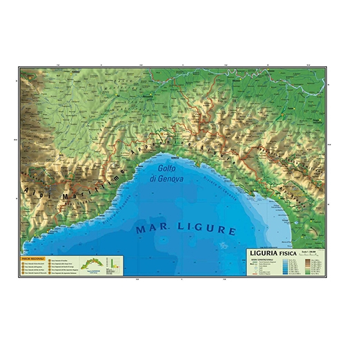 CARTA GEOGRAFICA CM.100X140 - LIGURIA