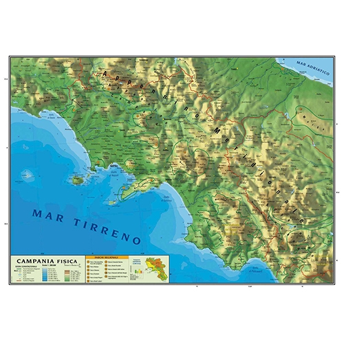 CARTA GEOGRAFICA CM.100X140 - CAMPANIA