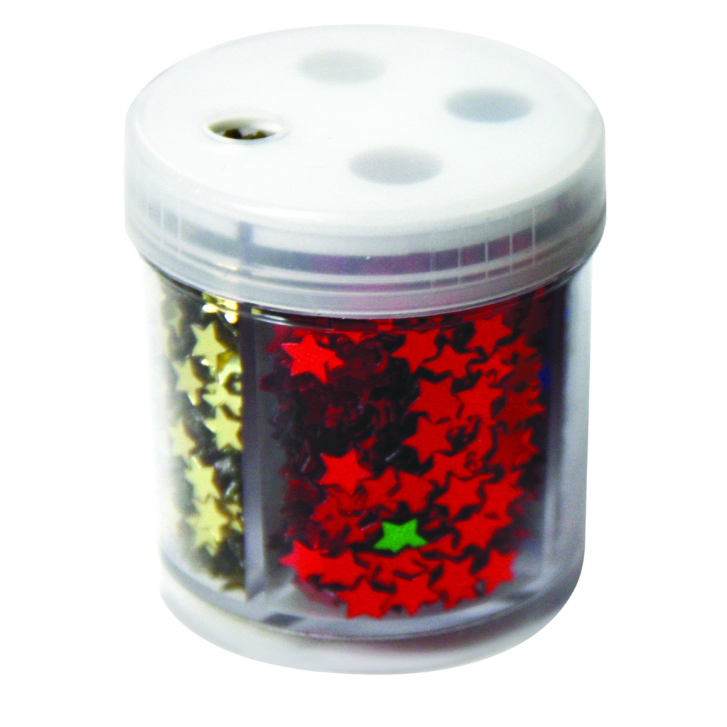 STELLINE - DISPENSER 30 GR. IN 4 COLORI ASS. (min.ord.6 o multipli)