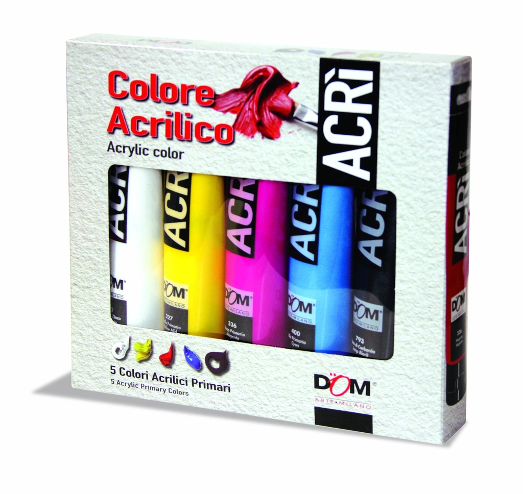 ACRILICO - TUBO ML.100 - BOX 5 PRIMARI