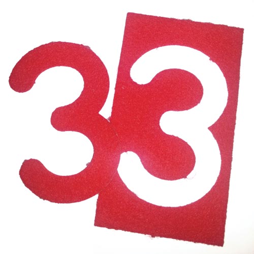NUMERI IN FELTRO - SET 10 PZ. CM 7X12 NEG.+POS.